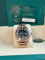 Rolex GMT-Master II 40mm Rootbeer 18K Rose Gold Oyster Bracelet Watch 126715CHNR