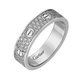 Cartier Love Wedding Band Brilliant-Cut Diamond-Paved 18K White Gold Ring