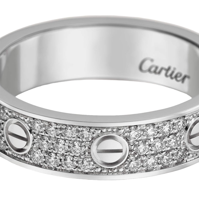 Cartier Love Wedding Band Brilliant-Cut Diamond-Paved 18K White Gold Ring