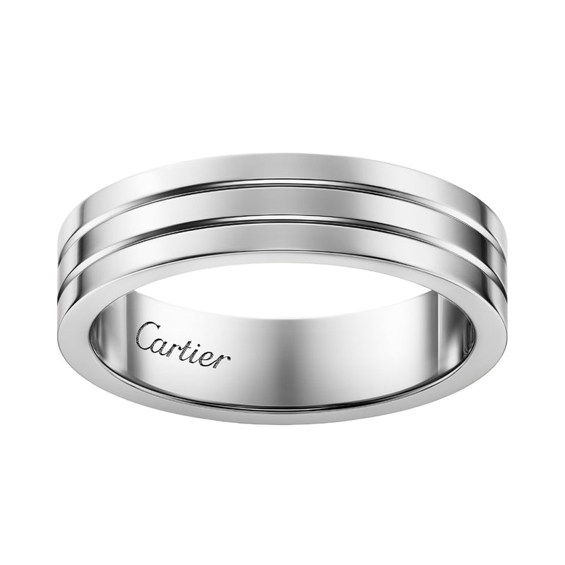 Cartier Vendome Louis Trinity Wedding Band White Gold Size 62 Ring