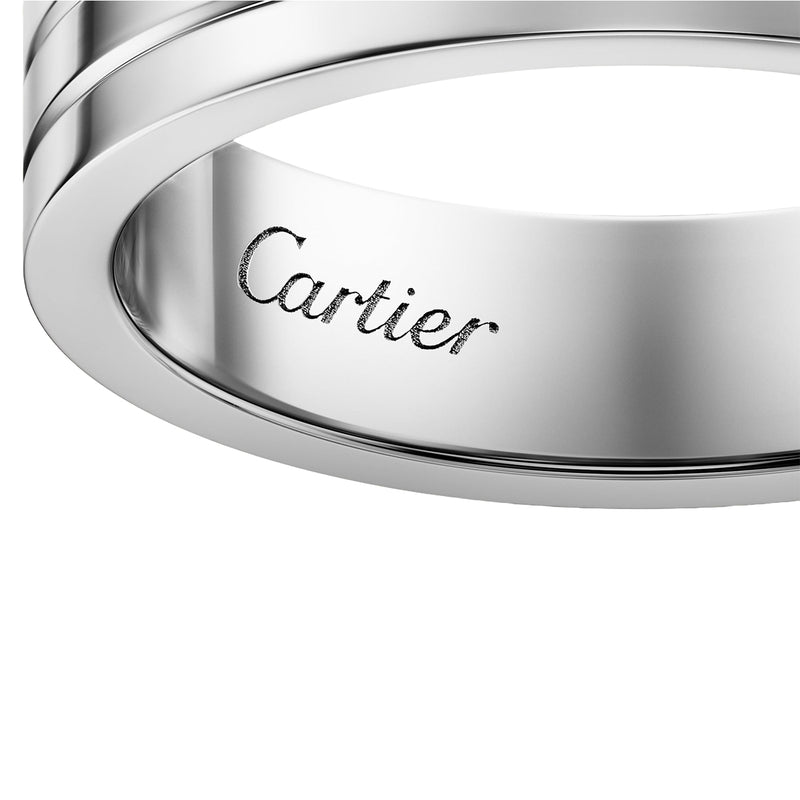 Cartier Vendome Louis Trinity Wedding Band White Gold Size 62 Ring