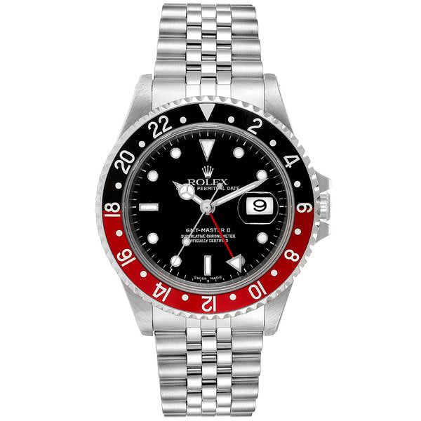 Rolex GMT Master II 40mm Black Red Coke Bezel Black Dial Steel Men Watch 16710