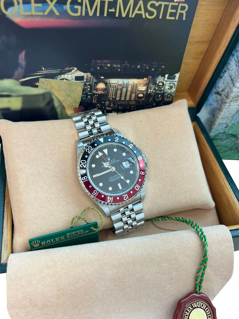 Rolex GMT Master II 40mm Black Red Coke Bezel Black Dial Steel Men Watch 16710