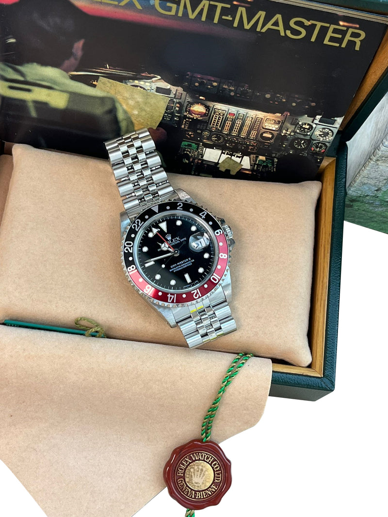 Rolex GMT Master II 40mm Black Red Coke Bezel Black Dial Steel Men Watch 16710