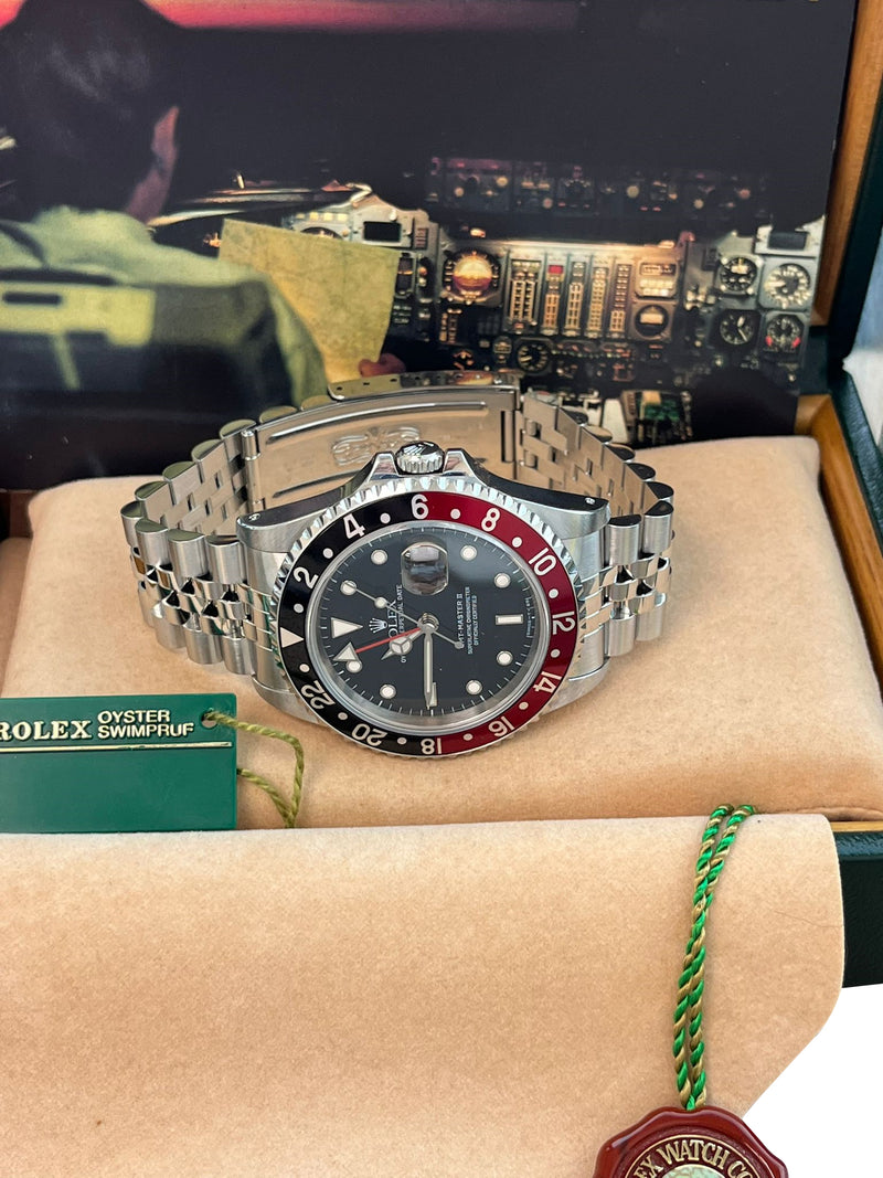 Rolex GMT Master II 40mm Black Red Coke Bezel Black Dial Steel Men Watch 16710