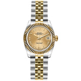 Rolex Lady-Datejust 26mm Gold Champagne Roman Dial Jubilee Bracelet Watch 179173