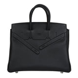 Hermes Birkin 25 Shadow Black Swift Leather Tonal Stitching Palladium Hardware