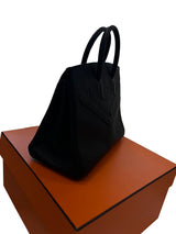 Hermes Birkin 25 Shadow Black Swift Leather Tonal Stitching Palladium Hardware