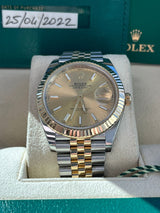 Rolex Datejust 41mm Yellow Gold Steel Champagne Dial Jubilee Men's Watch 126333