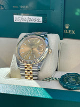 Rolex Datejust 41mm Yellow Gold Steel Champagne Dial Jubilee Men's Watch 126333