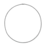 23.5ct Round Cut 14K White Gold 4-prongs F VVS2 Diamond Tennis Necklace