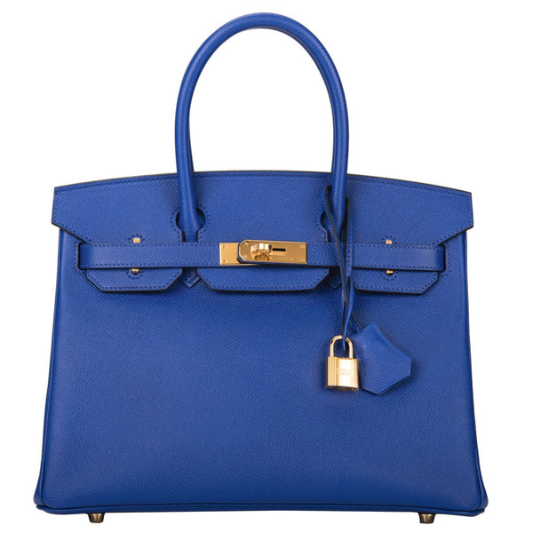 Hermes Birkin 30cm Bleu Electric Epsom Leather with Gold Hardware Bag