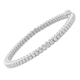 4.6ct Round Diamond Half Bezel Tennis Bracelet 14K White Gold SI Clarity