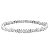 4.6ct Round Diamond Half Bezel Tennis Bracelet 14K White Gold SI Clarity