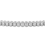 4.6ct Round Diamond Half Bezel Tennis Bracelet 14K White Gold SI Clarity