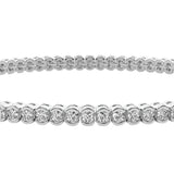 4.6ct Round Diamond Half Bezel Tennis Bracelet 14K White Gold SI Clarity