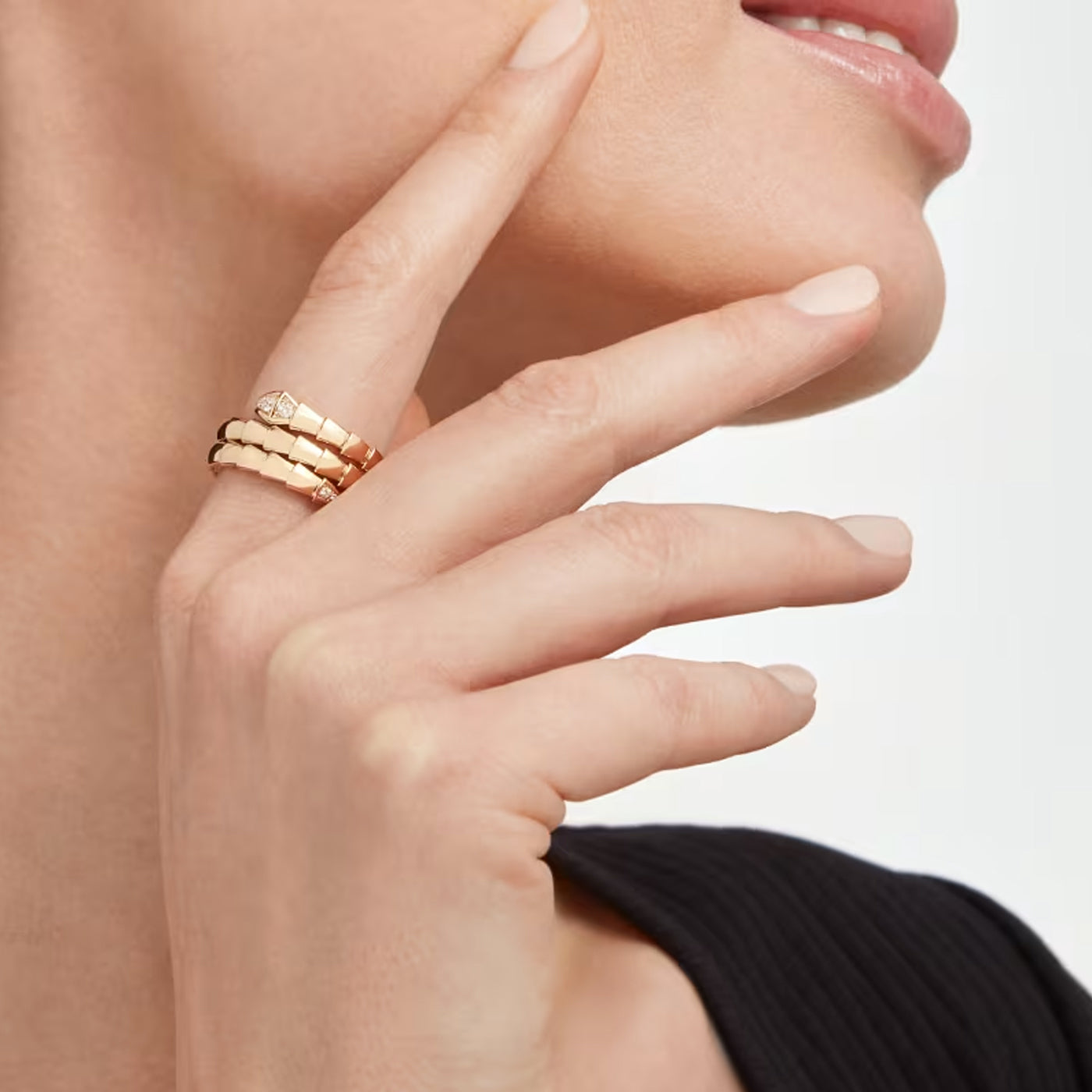 Serpenti Viper two-coil buy 18 kt rose gold ring