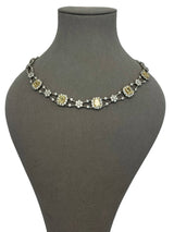 11.8ctw Natural Radiant Cut Yellow Fancy Color 5.80ct White Diamonds Necklace