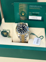 Rolex GMT-Master II 40mm Black Dial Oystersteel Yellow Gold Watch 126713GRNR