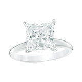 2.91ct GIA Certified Princess-Cut Solitaire Natural Diamond Ring in Platinum