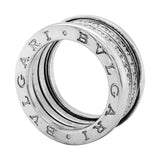 Bvlgari B.Zero1 4-Band Ring with Pave Trim Diamond Size 52 18k White Gold