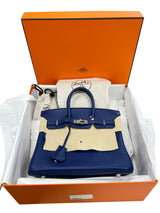 Hermes Birkin 25 Bleu Saphir Swift Leather Palladium Hardware Bag