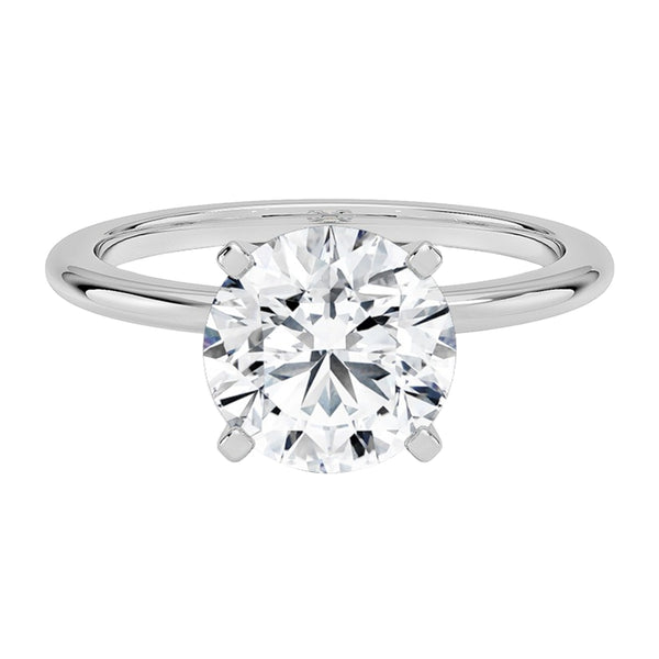 GIA 3.04 Carat Round Natural Diamond Engagement Ring 4-Prong D Color VS2 Clarity