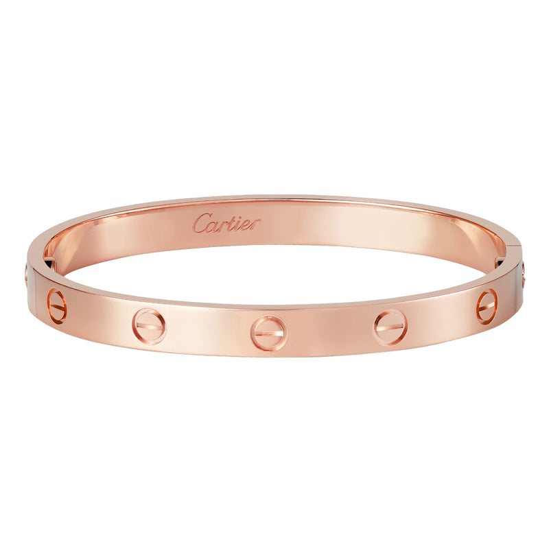 Cartier Love Bracelet Classic Model 18K Rose Gold with Screwdriver Size 18