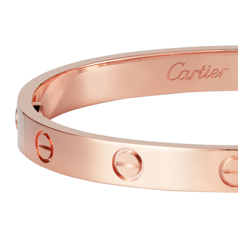 Cartier Love Bracelet Classic Model 18K Rose Gold with Screwdriver Size 18