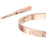 Cartier Love Bracelet Classic Model 18K Rose Gold with Screwdriver Size 18