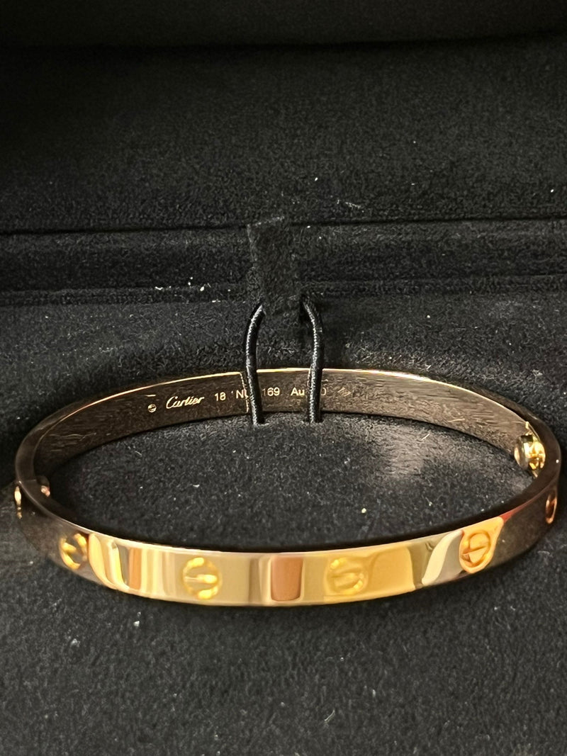 Cartier Love Bracelet Classic Model 18K Rose Gold with Screwdriver Size 18