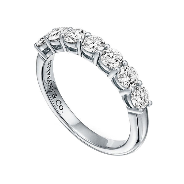 Tiffany & Co. Forever Ring Platinum Band with Half-Circle Radiant Round Diamonds