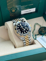 Rolex GMT-Master II 40mm Black Dial Oystersteel Yellow Gold Watch 126713GRNR