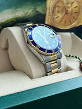 Rolex Submariner Date 40mm Blue Dial Two-Tone Gold Steel Automatic Watch 16613