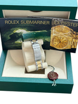 Rolex Submariner Date 40mm Blue Dial Two-Tone Gold Steel Automatic Watch 16613