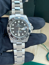 Rolex GMT-Master II 40 Black Ceramic Bezel Stainless Steel Oyster Watch 116710LN