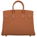 Hermès Birkin 25 Gold Togo Leather With Gold Hardware Handbag