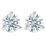 GIA 4ct Natural Round Diamond Stud Earrings 3-Prong Martini Setting VS1 Clarity