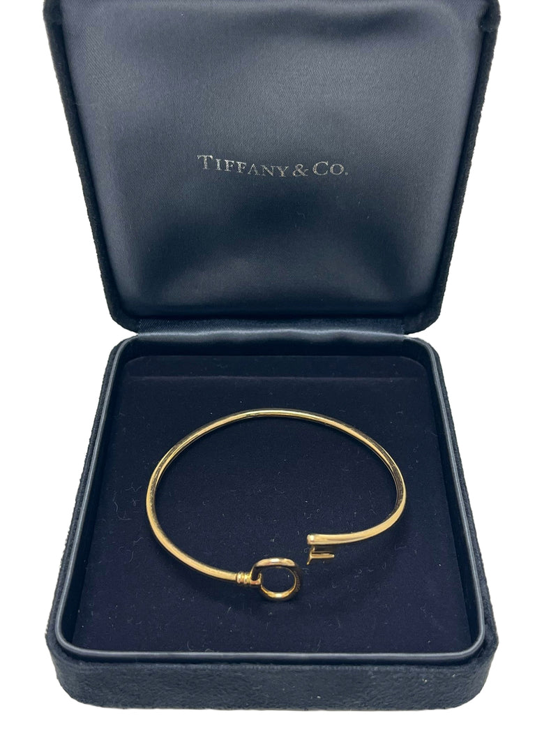 Tiffany & Co. Oval Key Wire Bracelet 18K Pink Gold Women's Bangle