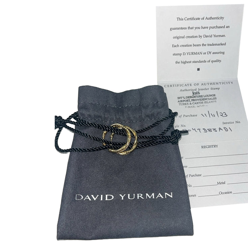 David Yurman Petite Infinity Hoop Earrings 17.3mm 18K Yellow Gold with Diamonds