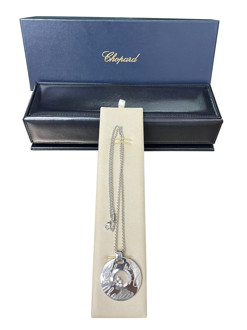 Chopard Happy Diamonds Signature Disc Necklace 18k White Gold with Round Diamond