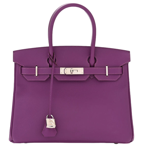 Hermes Birkin 30 Anemone Epsom Leather with Palladium Turn Lock and Hardware