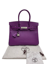 Hermes Birkin 30 Anemone Epsom Leather with Palladium Turn Lock and Hardware