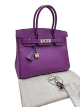 Hermes Birkin 30 Anemone Epsom Leather with Palladium Turn Lock and Hardware