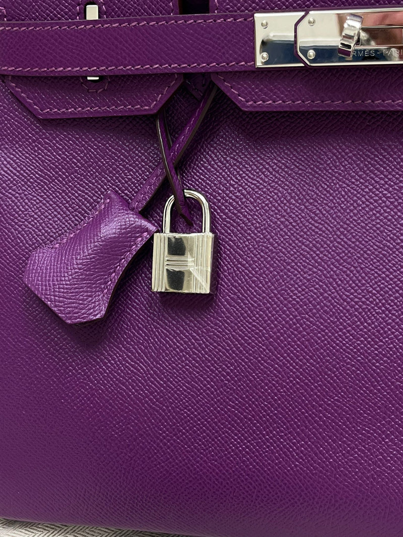 Hermes Birkin 30 Anemone Epsom Leather with Palladium Turn Lock and Hardware