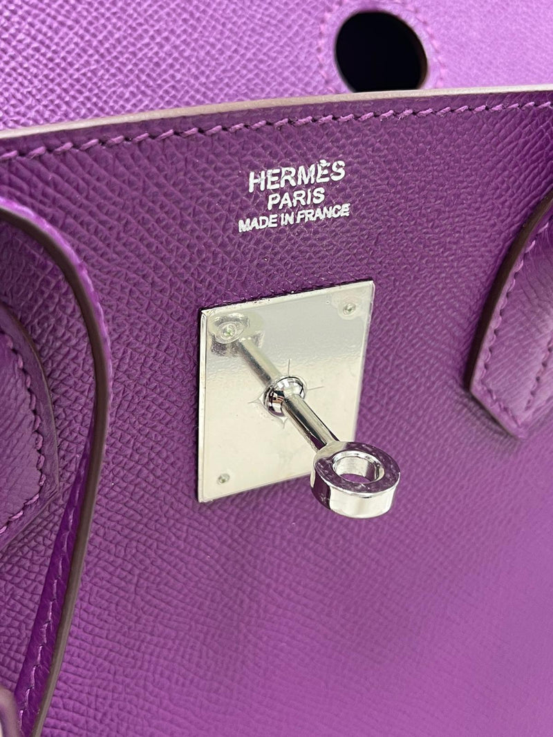 Hermes Birkin 30 Anemone Epsom Leather with Palladium Turn Lock and Hardware