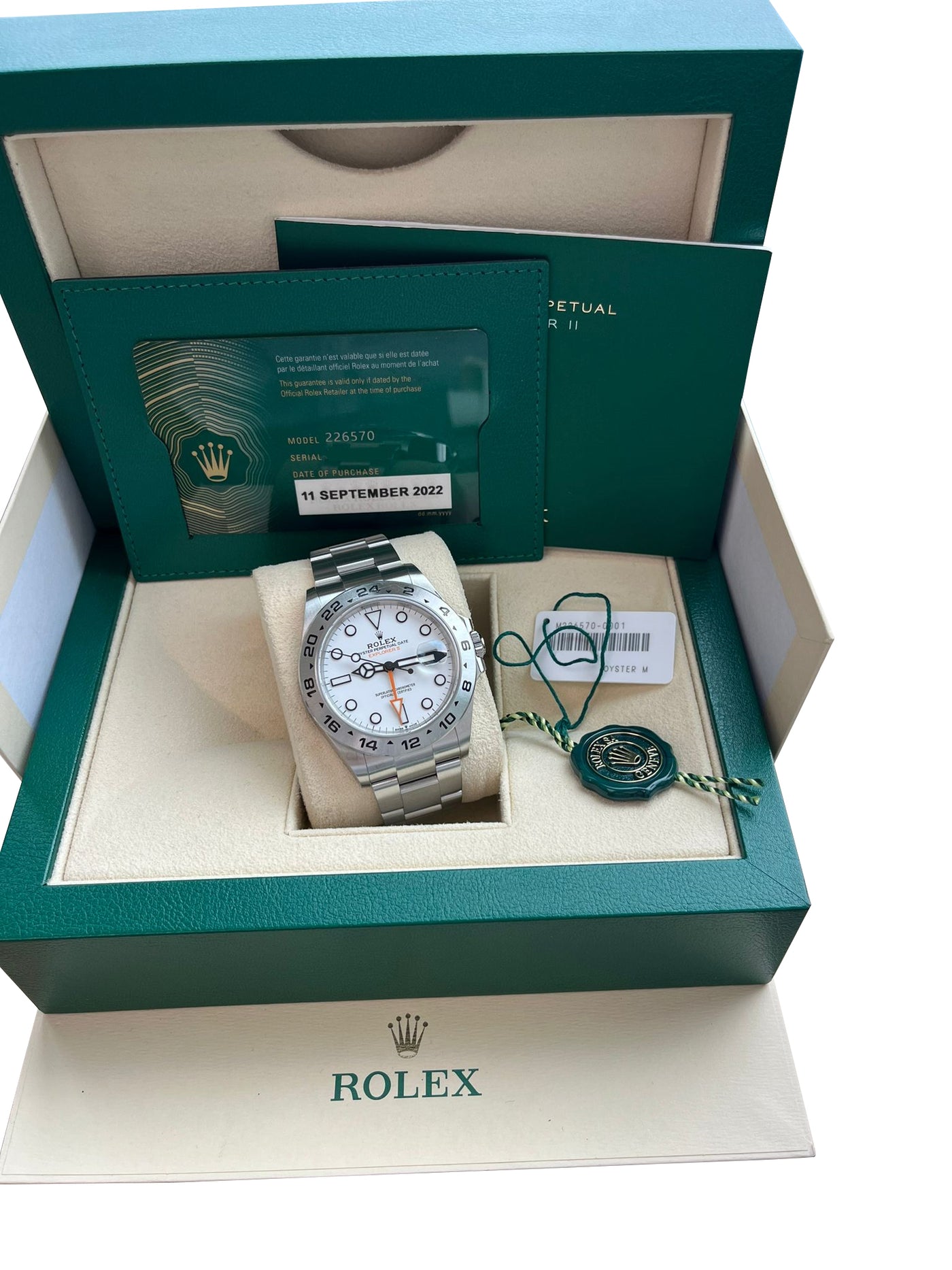 ROLEX エクスプローラーII BOX Pre-Owned Rolex Explorer II Stainless Steel 40mm 16570 with