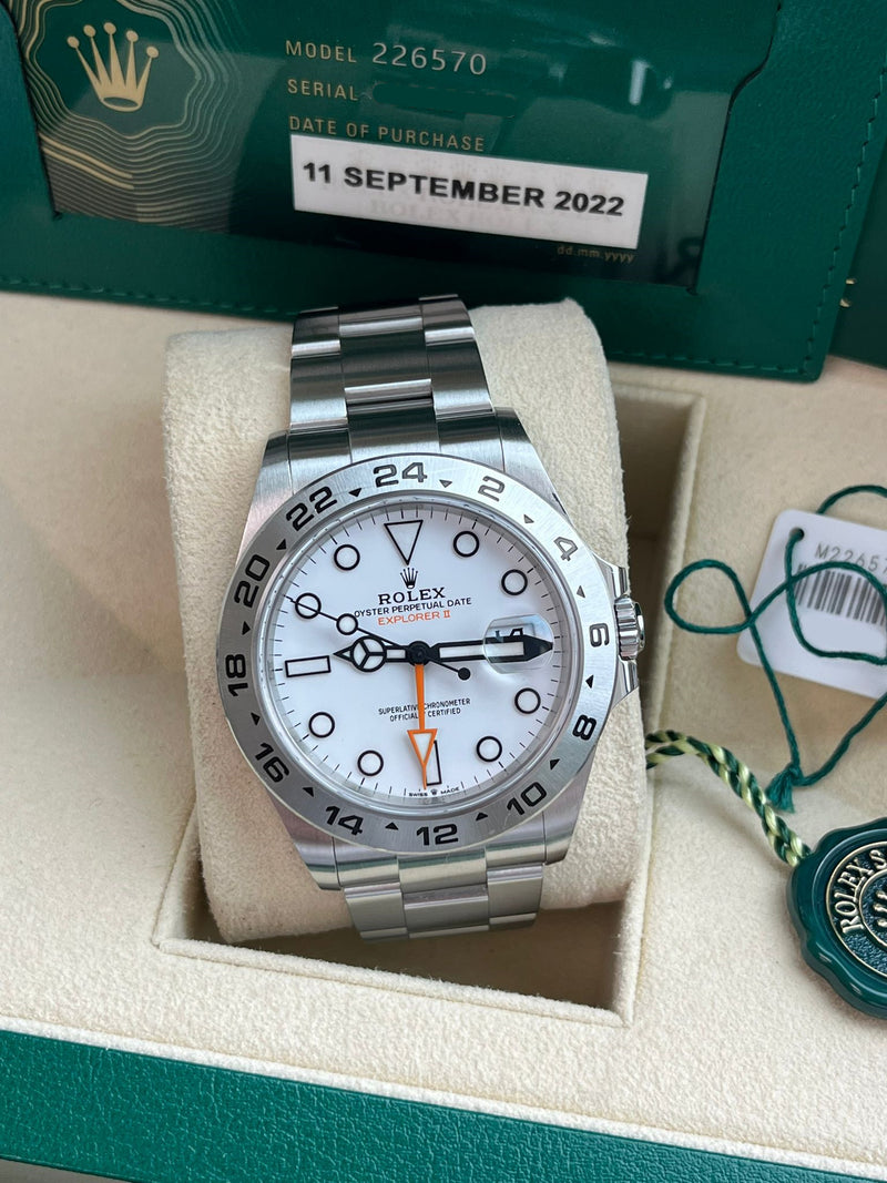 Rolex Explorer II 42mm Polar White Dial Automatic Oystersteel Men's Watch 226570