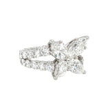 Harry Winston 6.31ct Marquise Diamond with Round Brilliant Diamond Platinum Ring