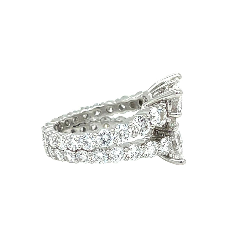 Harry Winston 6.31ct Marquise Diamond with Round Brilliant Diamond Platinum Ring